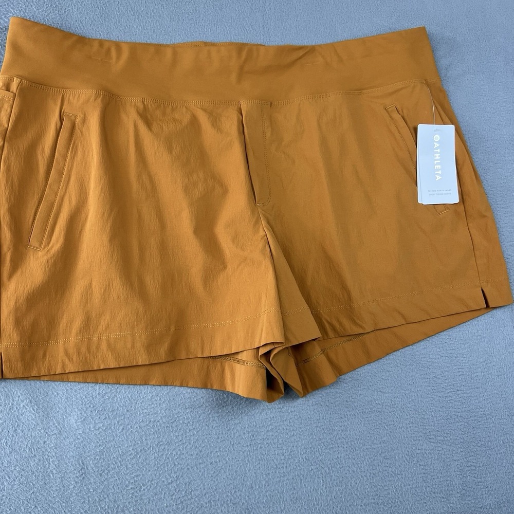 Athleta Trekkie North Shorts Womens 24 Burnt Orange Plus Stretch Pockets Pull-On
